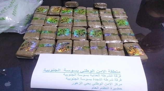 سوسة.. حجز 30 صفيحة زطلة