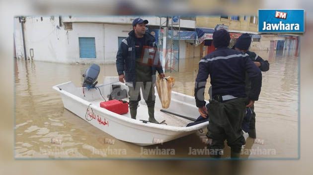 الحماية المدنية تتدخل في عدة جهات اثر الأمطار الغزيرة