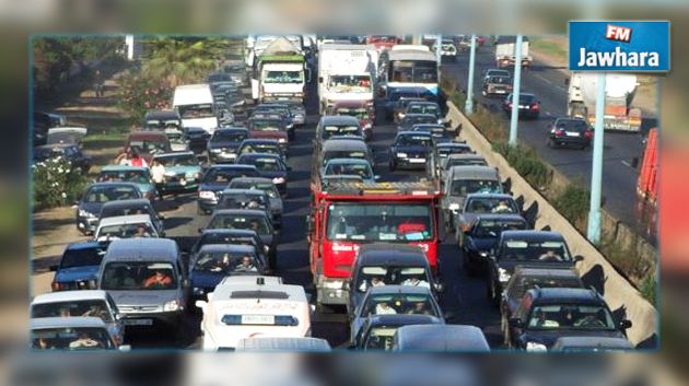 تعطل حركة المرور بالطريق السيارة قرب محطة هرڨلة