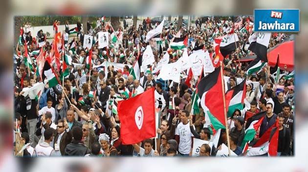 مسيرة تضامنية مع الشعب الفلسطيني اليوم بشارع بورقيبة بالعاصمة