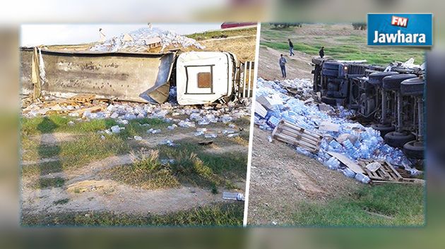 سوسة : اصطدام شاحنة ثقيلة بسيارة خفيفة يخلف جريحين