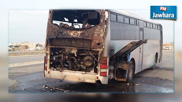 سليانة : نجاة 12 راكبا من حادث احتراق حافلة