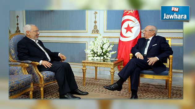 الغنوشي يعلن دعم حركته للحكومة في لقائه مع قايد السبسي