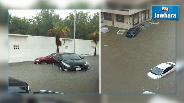 فيضانات في السعودية : وفاة شخصين وتأجيل الرحلات الجوية