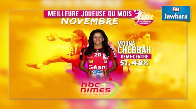  كرة اليد : منى شباح أفضل لاعبة في البطولة الفرنسية لشهر نوفمبر 