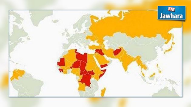 تقرير حول الدول الأقل والأكثر خطورة : تونس خارج التصنيف