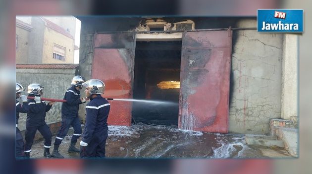 صفاقس : اندلاع حريق في محل لبيع البنزين المهرب