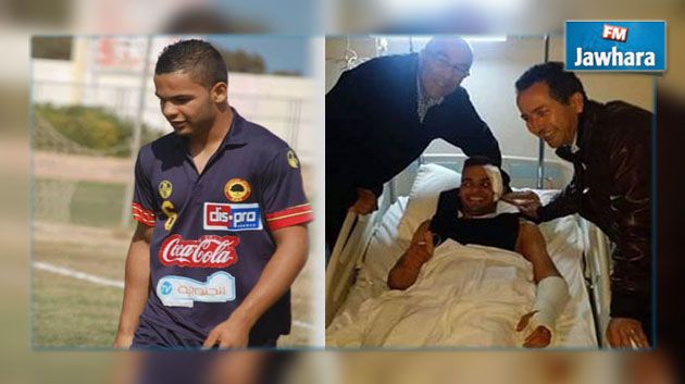 النجم الساحلي يتابع عن قرب الحالة الصحية للاعب شهر الدين نصر