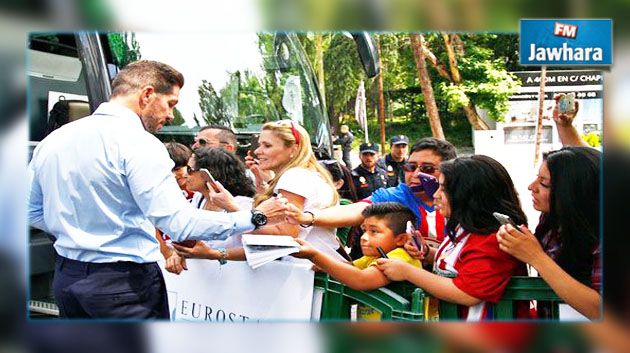 بعثة أتلتيكو مدريد في طريقها إلى ميلانو استعدادا لنهائى الأبطال