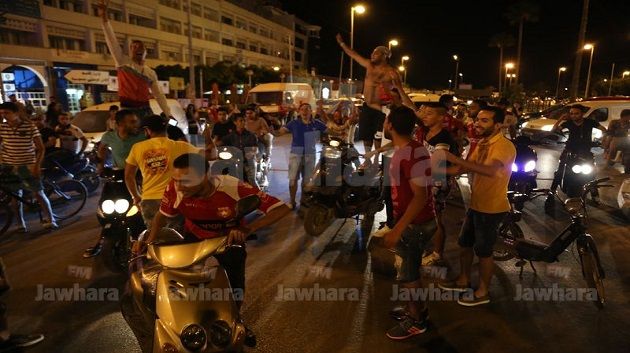أجواء فرحة جماهير النجم الساحلي في مدينة سوسة