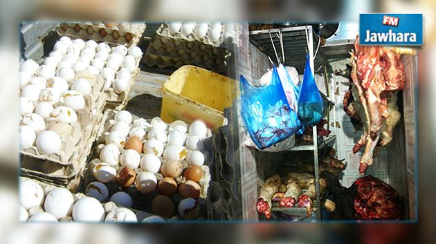 توزر : حجز 1622 بيضة و 350 كلغ من اللحوم الفاسدة