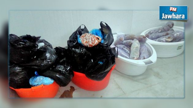 بنزرت : ضبط لحوم غير مطابقة لمواصفات التخزين الصحي