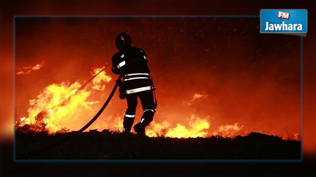 حريق بسوق الزهروني بتونس العاصمة