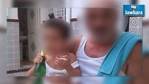 صور كهل يقدم مشروبات كحولية وسجائر لطفل : وزارة المرأة تتدخل