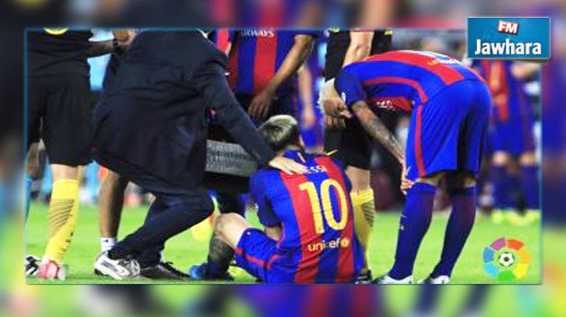 ميسي يغيب عن برشلونة لمدة ثلاثة أسابيع بسبب الإصابة