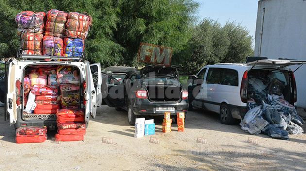 حجز اربع سيارات محملة ببضائع مهربة في كندار