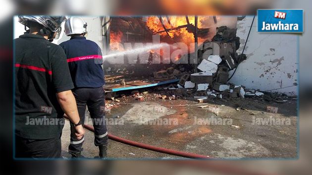 حريق بمصنع نجارة بالحي الصناعي بزغوان