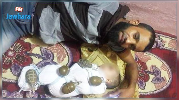 نشر صورة مع رضيع محاط بقنابل : التحقيق مع مشتبه به في باجة