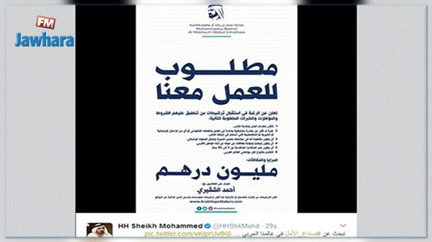 حاكم دبي يعلن عن وظيفة بمكافأة مجزية