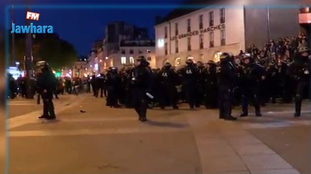 فيديو : مظاهرات في باريس احتجاجا على نتائج الانتخابات 