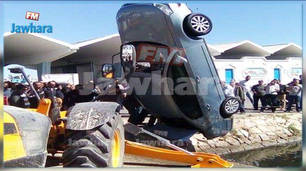 المهدية : انقاذ شخصين بعد سقوط سيارتهما بالميناء