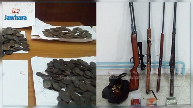 المهدية : حجز بنادق صيد وخراطيش وقطع اثرية (صور)