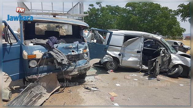 اصطدام 4 سيارات في جندوبة