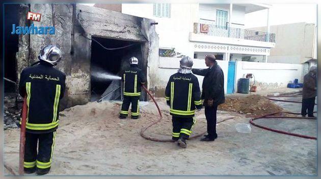 صفاقس : اندلاع حريق في محل للبنزين المهرب