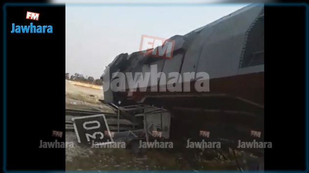  النفيضة : 8 إصابات في انقلاب قطار (تحيين)