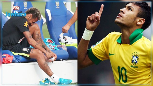 نيمار يتعرض الى اصابة خلال تدريبات المنتخب البرازيلي 
