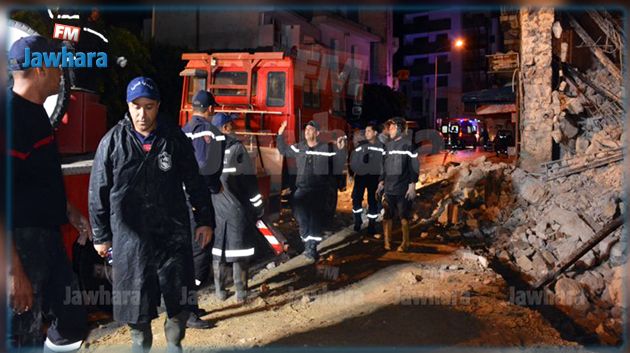 الداخلية : حصيلة حادث انهيار بناية في سوسة