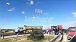 انقلاب شاحنة يعطل حركة المرور في الطريق السيارة تونس سوسة