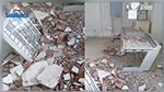 انهيار جزء سقف قسم التصوير بمستشفى فرحات حشاد