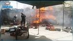 حريق هائل بالسوق اليومية ببوسالم 
