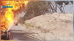 بنقردان : اندلاع حريق بسيارة تهريب محروقات