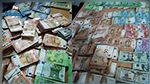 الصخيرة : حجز عملة أجنبية بقيمة 1.4 مليون دينار وصفيحتين من الذهب (صور)