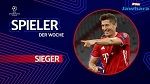 ليفاندوفسكي يتحصل على جائزة لاعب الأسبوع في دوري أبطال أوروبا