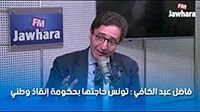 فاضل عبد الكافي : تونس حاجتها بحكومة إنقاذ وطني