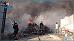 جبل الوسط: تواصل حريق مصنع 