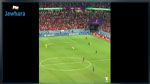 أثناء مقابلة المنتخب الوطني ونظيره الفرنسي: مشجع يقتحم الملعب رافعا العلم الفلسطيني
