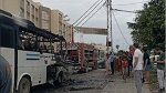 احتراق حافلة في المنيهلة