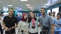 استقبال البطلة التونسية سارة الاجنف في مطار تونس قرطاج