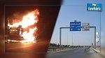 حريق في شاحنة يتسبب في تعطيل حركة المرور بالطريق السيارة