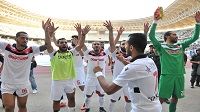 فرحة لاعبي النجم الساحلي بعد مباراة الكلاسيكو 