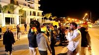 الجماهير تحتفل بالترشح في مدينة سوسة