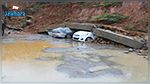 تحطّم سيارات إثر انهيار جدار بسبب الأمطار في الجزائر