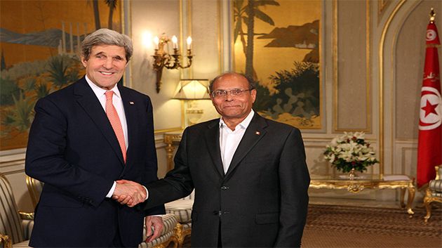 Moncef Marzouki reçoit le ministre des affaires étrangères américain à Carthage