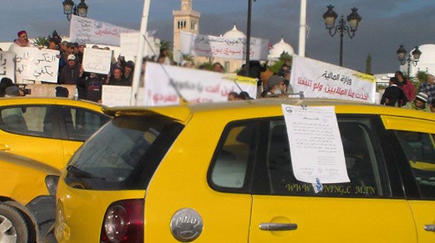 Sidi Bouzid : Sit-in protestataire des propriétaires de taxi