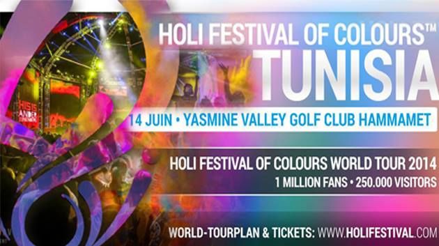 Holi Festival of Colors en Tunisie le 14 juin !