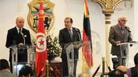 Conférence de presse tripartite Tunisie-France-Allemagne des ministres des Affaires étrangères
